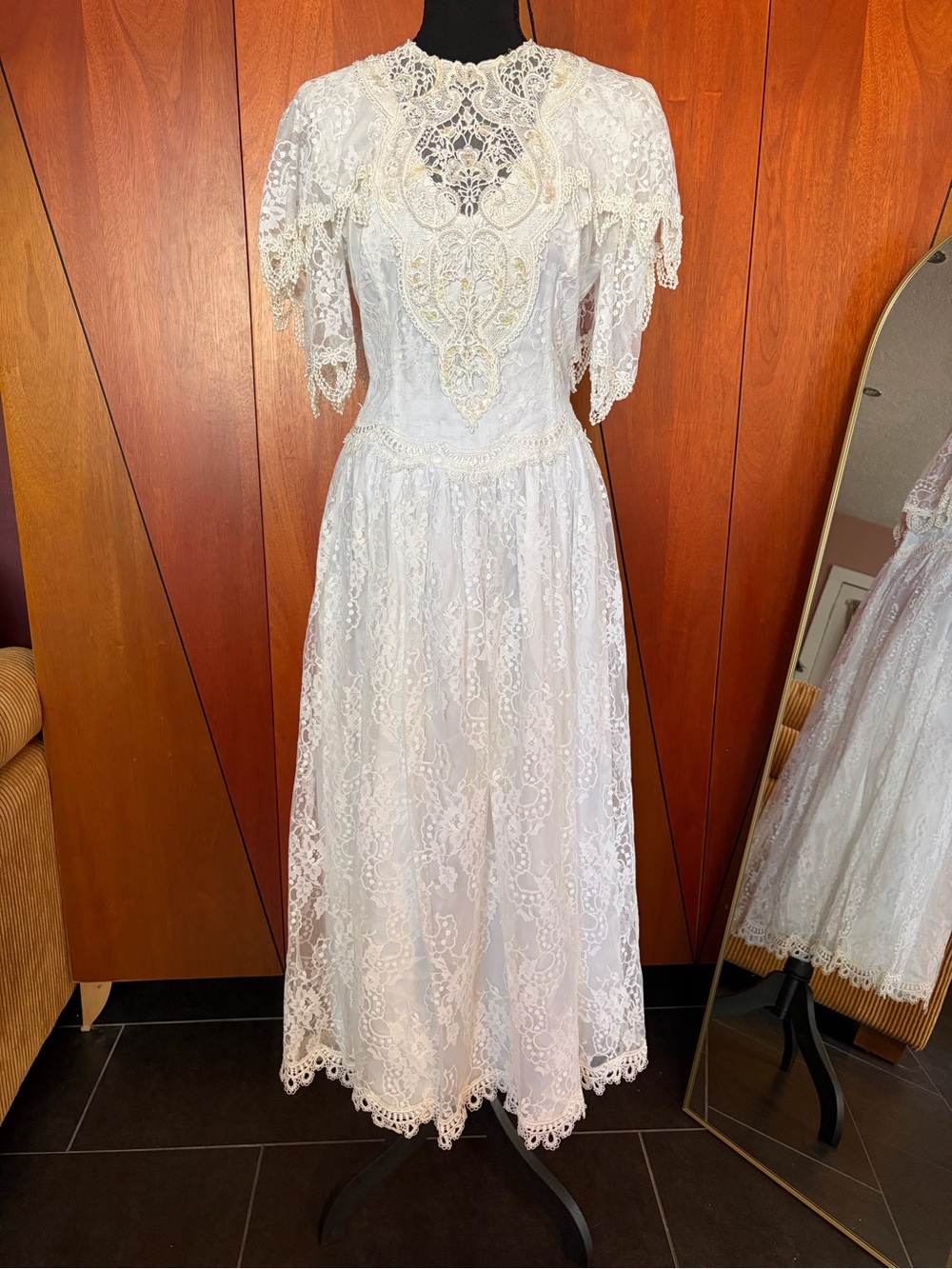 Jessica McClintock White Lace Vintage 80s/90s Wedding Dress